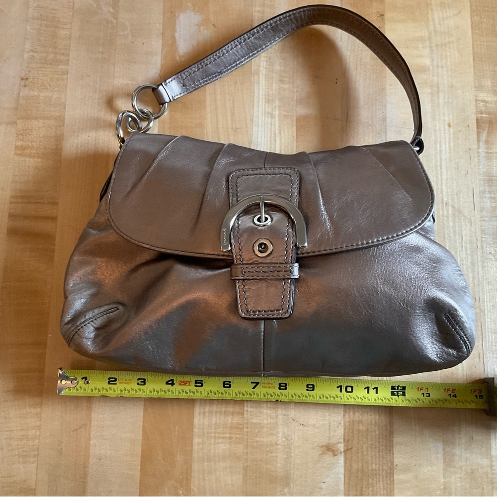 Coach Metallic Leather Hobo Shoulder Bag | Gold Bronz - Picture 13 of 16